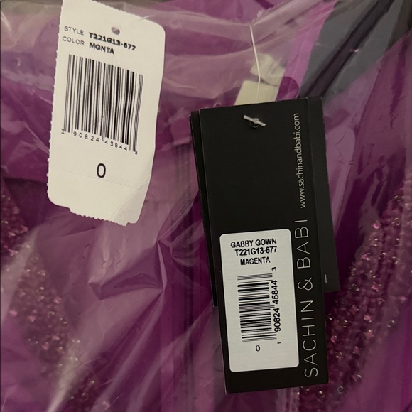 Sachin + Babi Magenta Gabby Gown - Picture 7 of 7